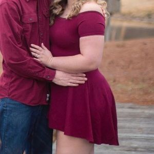 Burgundy off the shoulder dress